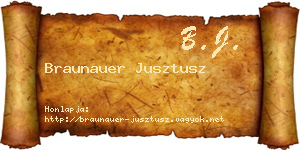 Braunauer Jusztusz névjegykártya